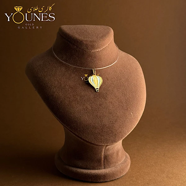 آویز طلا میناکاری بالن زرد